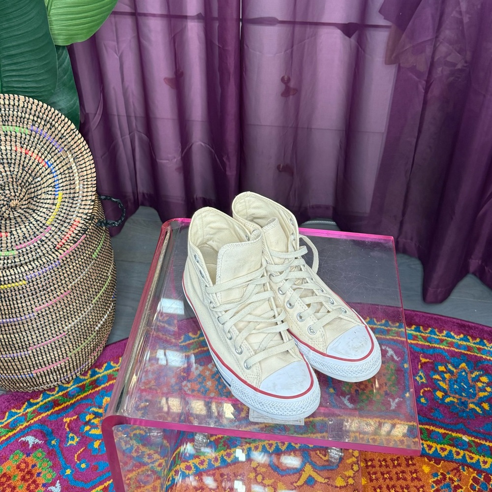 Beige CHUCK TAYLORS High-Top Sneakers SIZE 8.5 Women’s